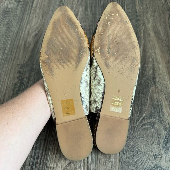 Madewell The Margot Snake Embossed Slingback Leather  Flats - Picture 10 of 11